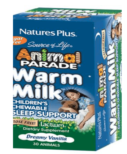 Animal parade warm milk gestion stress sommeil enfant lactium
